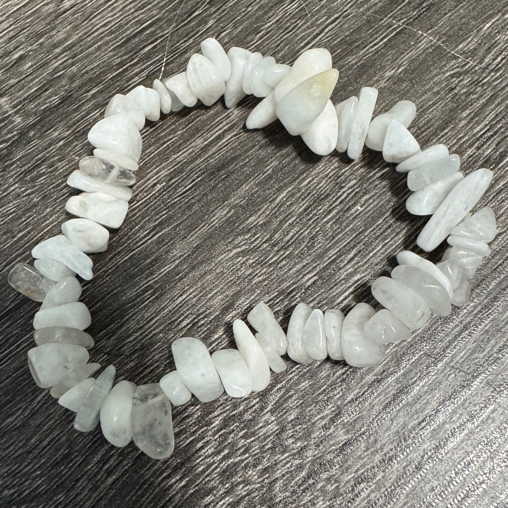White Moonstone Chip Bracelet - Genuine Crystal - NWOT